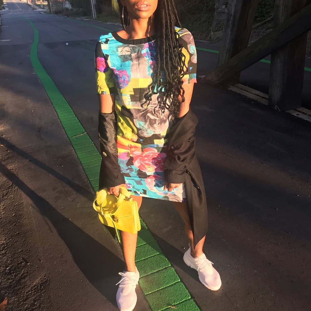 ASOS Digital Flower T-Shirt Dress